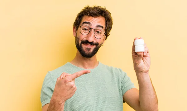 Fou Avec Une Bouteille Pilules — Photo