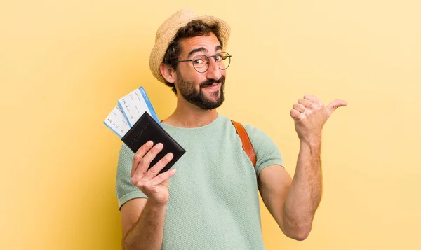 Young Tourist Boarding Pass Tickets — Stock Photo, Image