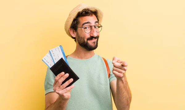 Young Tourist Boarding Pass Tickets — Stock Photo, Image