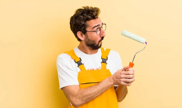 Crazy Handyman Painting Home Concept — Stock Photo, Image