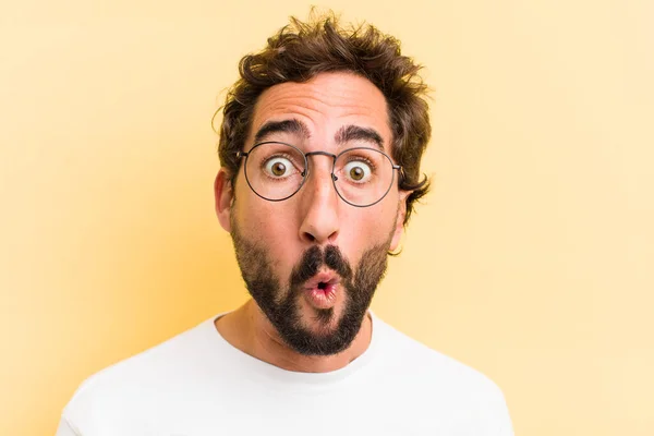 Young Crazy Expressive Man Shocked Surprised — Stock Photo, Image