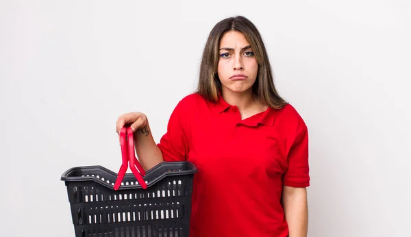 Bella Donna Ispanica Sensazione Triste Piagnucoloso Con Uno Sguardo Infelice — Foto Stock