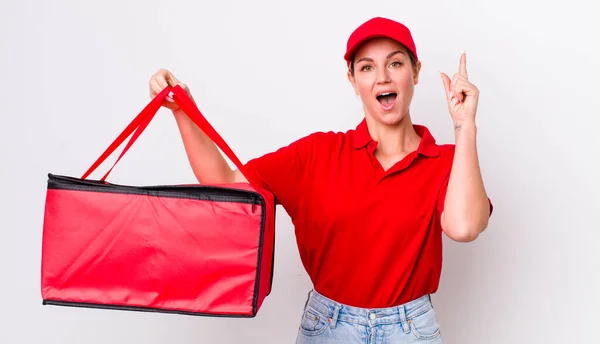 Bionda Bella Donna Sente Come Genio Felice Eccitato Dopo Aver — Foto Stock