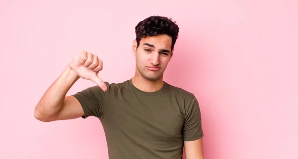 Handsome Hispanic Man Feeling Cross Angry Annoyed Disappointed Displeased Showing — Stock Photo, Image