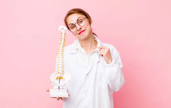 Young Pretty Woman Looking Arrogant Successful Positive Proud Spine Specialist — Stockfoto