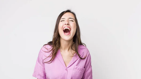 Young Pretty Woman Shouting Aggressively Looking Very Angry Frustrated Outraged — Stock Photo, Image