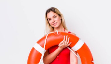 young adult pretty woman summer and lifeguard concept