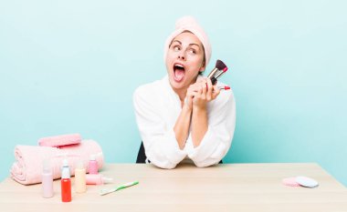 Genç, yetişkin, güzel kadın. makyaj ve güzellik konsepti