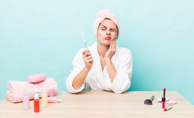 Genç, yetişkin, güzel kadın. makyaj ve güzellik konsepti