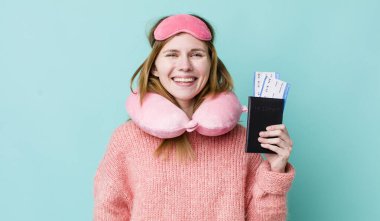 young adult pretty woman. flight passenger