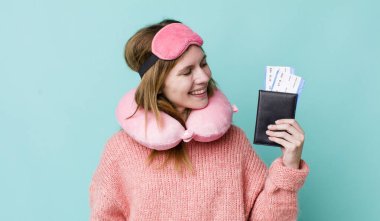 young adult pretty woman. flight passenger