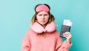 young adult pretty woman. flight passenger