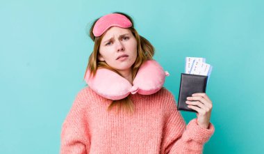 young adult pretty woman. flight passenger