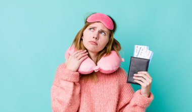 young adult pretty woman. flight passenger