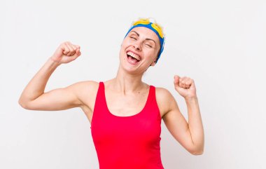 young adult pretty woman swimmer concept