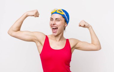 young adult pretty woman swimmer concept