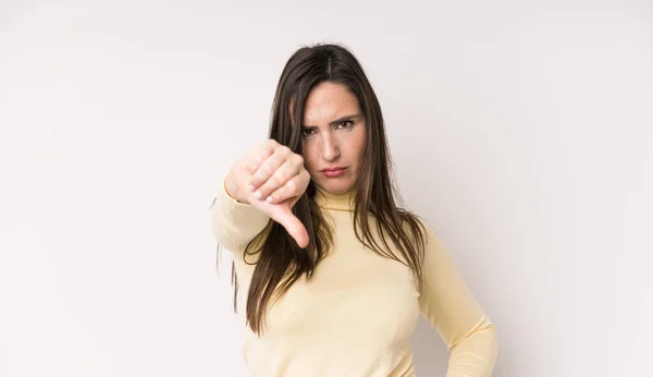 Young Adult Pretty Woman Feeling Cross Angry Annoyed Disappointed Displeased — Stock Photo, Image