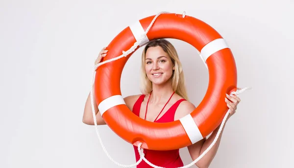 Young Adult Pretty Woman Summer Lifeguard Concept — Stockfoto