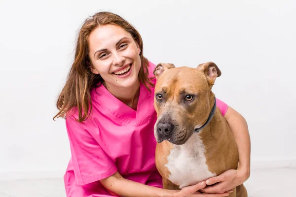 Jovem Mulher Bonita Adulto Conceito Veterinário — Fotografia de Stock