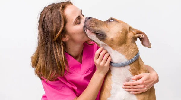 Jovem Mulher Bonita Adulto Conceito Veterinário — Fotografia de Stock