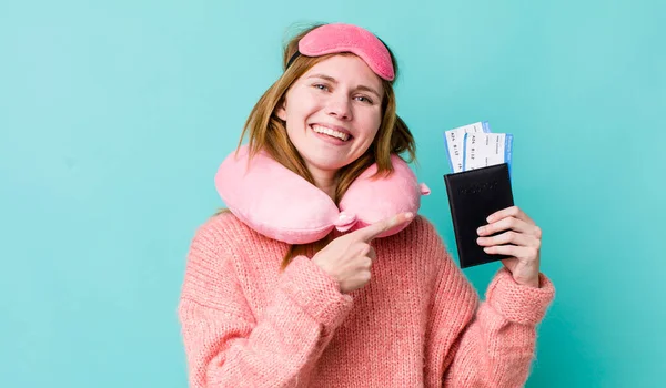 Young Adult Pretty Woman Flight Passenger — Foto Stock