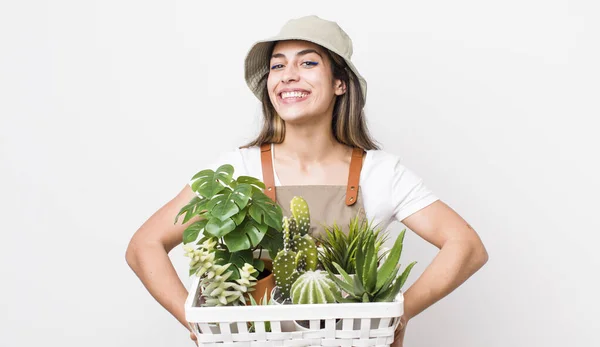 Young Adult Pretty Womanm Gardering Concept — Foto Stock