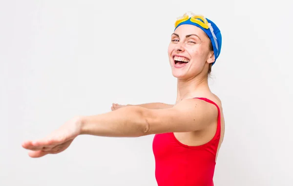 Young Adult Pretty Woman Swimmer Concept — Stok fotoğraf