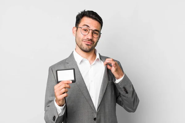 Young Adult Handsome Hispanic Man Business Vip Pass Concept — Stock Photo, Image