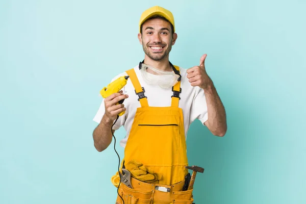 Homem Adulto Jovem Conceito Faz Tudo Reparador — Fotografia de Stock