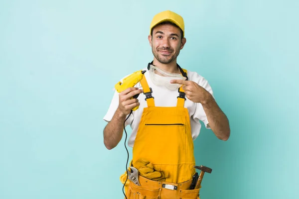 Homem Adulto Jovem Conceito Faz Tudo Reparador — Fotografia de Stock