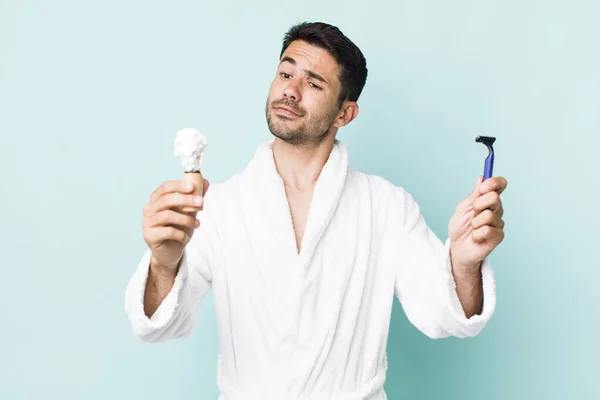 Young Hispanic Man Shaving Concept — Stock fotografie
