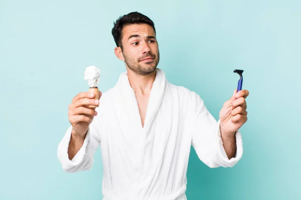Young Hispanic Man Shaving Concept — 스톡 사진
