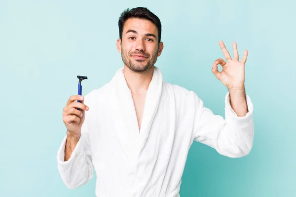 Young Hispanic Man Shaving Concept — Stok fotoğraf