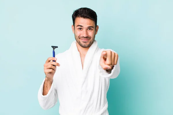 Young Hispanic Man Shaving Concept — Stock Photo, Image