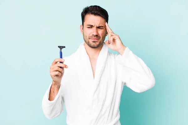 Young Hispanic Man Shaving Concept — Stockfoto