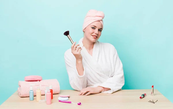 Young Adult Pretty Woman Making Beauty Concept — 스톡 사진