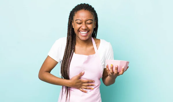 Young Adult Black Woman Laughing Out Loud Some Hilarious Joke — Photo