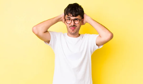 Young Adult Hispanic Man Feeling Frustrated Annoyed Sick Tired Failure — Stock Photo, Image