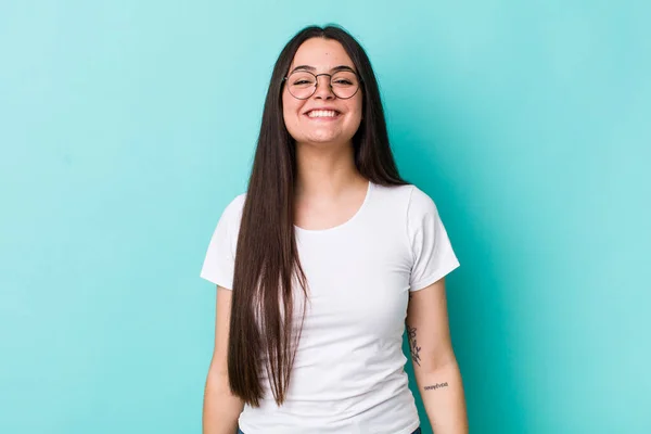 Joven Mujer Adulta Que Feliz Tonta Con Una Sonrisa Amplia — Foto de Stock