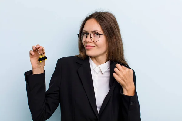 Young Adult Woman Looking Arrogant Successful Positive Proud Bitcoin Concept — Stok fotoğraf