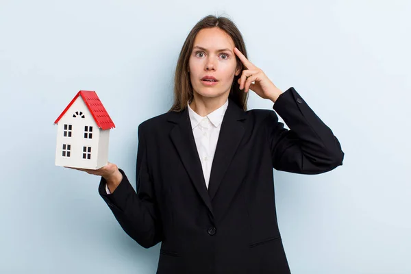 Young Adult Woman Looking Happy Astonished Surprised — Stock Photo, Image