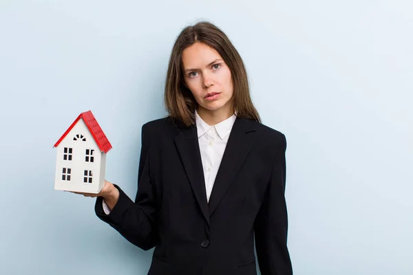 Young Adult Woman Feeling Sad Whiney Unhappy Look Crying — Stockfoto