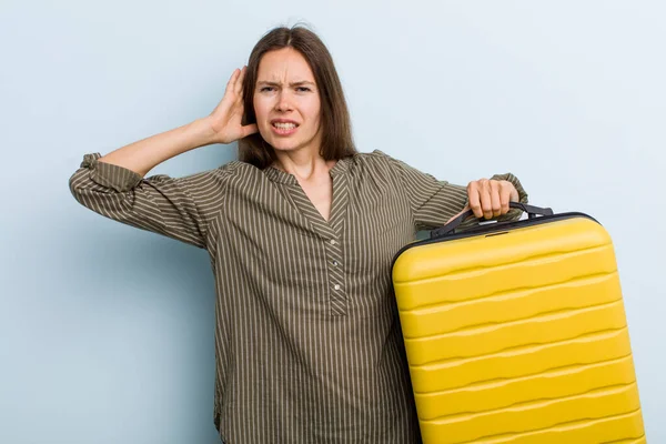 Junge Erwachsene Frau Die Sich Gestresst Ängstlich Oder Verängstigt Fühlt — Stockfoto