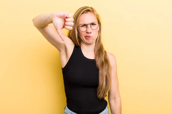 Young Adult Blonde Woman Feeling Cross Angry Annoyed Disappointed Displeased — Stockfoto