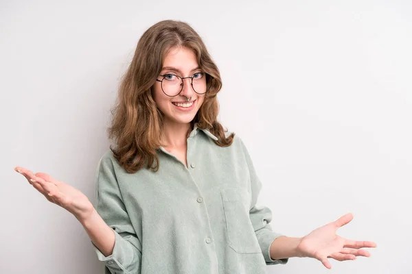 Teenager Young Girl Looking Happy Arrogant Proud Self Satisfied Feeling — Foto Stock