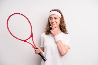 young girl practicing tennis. sport concept