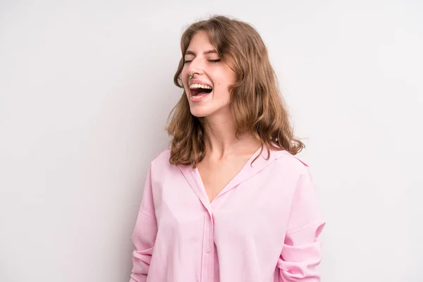 Teenager Young Girl Screaming Furiously Shouting Aggressively Looking Stressed Angry — Stockfoto