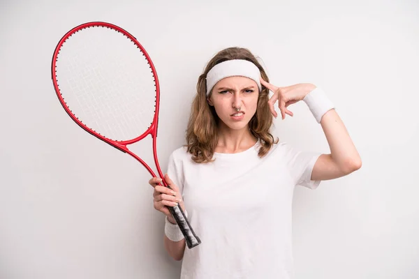 Young Girl Practicing Tennis Sport Concept — 图库照片