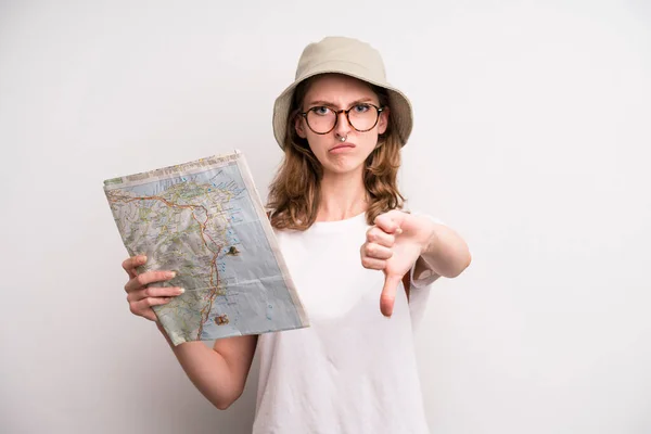 Young Girl City Map Tourist Concept — Zdjęcie stockowe
