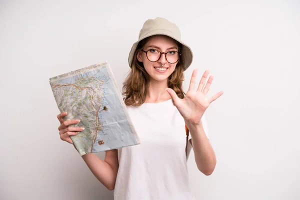 Young Girl City Map Tourist Concept — 스톡 사진